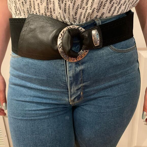 Brighton Black Suede Graduated Belt B30993 NEW